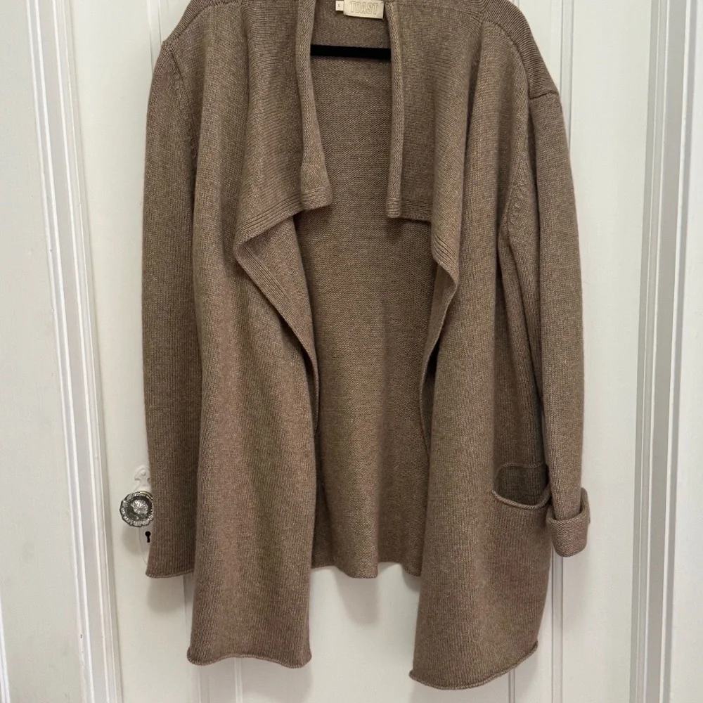 Toast Merino Angora Blend Cardigan Sweater Size L - Picture 4 of 8